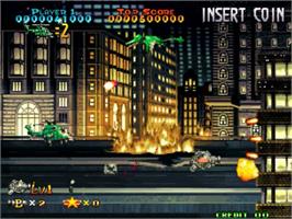 In game image of Prehistoric Isle 2 on the SNK Neo-Geo MVS.