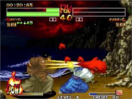 In game image of Samurai Shodown 4 on the SNK Neo-Geo MVS.