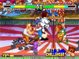 In game image of Super Dodge Ball on the SNK Neo-Geo MVS.