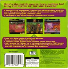 Box back cover for Snk Vs. Capcom - The Match Of The Millennium on the SNK Neo-Geo Pocket Color.