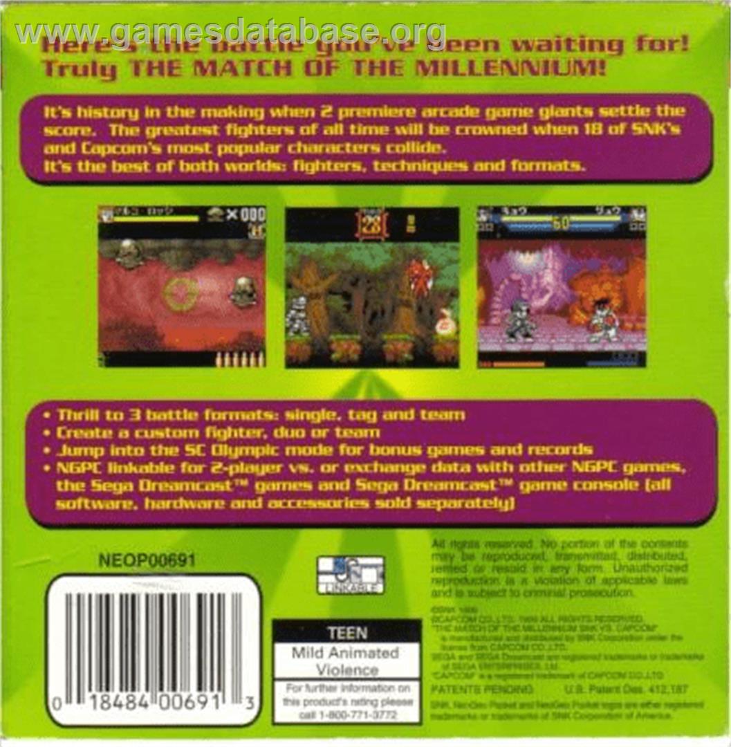 Snk Vs. Capcom - The Match Of The Millennium - SNK Neo-Geo Pocket Color - Artwork - Box Back