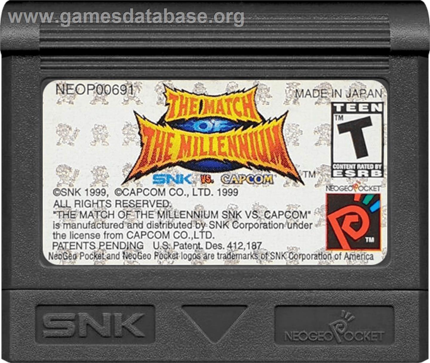 Snk Vs. Capcom - The Match Of The Millennium - SNK Neo-Geo Pocket Color - Artwork - Cartridge