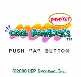 Title screen of Cool Boarders Pocket on the SNK Neo-Geo Pocket Color.