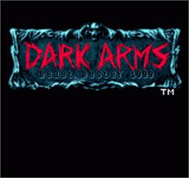 Title screen of Dark Arms - Beast Buster 1999 on the SNK Neo-Geo Pocket Color.