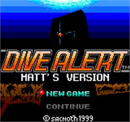 Title screen of Dive Alert - Matt's Version on the SNK Neo-Geo Pocket Color.