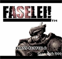 Title screen of Faselei! on the SNK Neo-Geo Pocket Color.