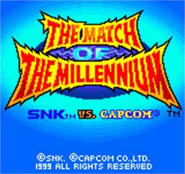 Title screen of Snk Vs. Capcom - The Match Of The Millennium on the SNK Neo-Geo Pocket Color.