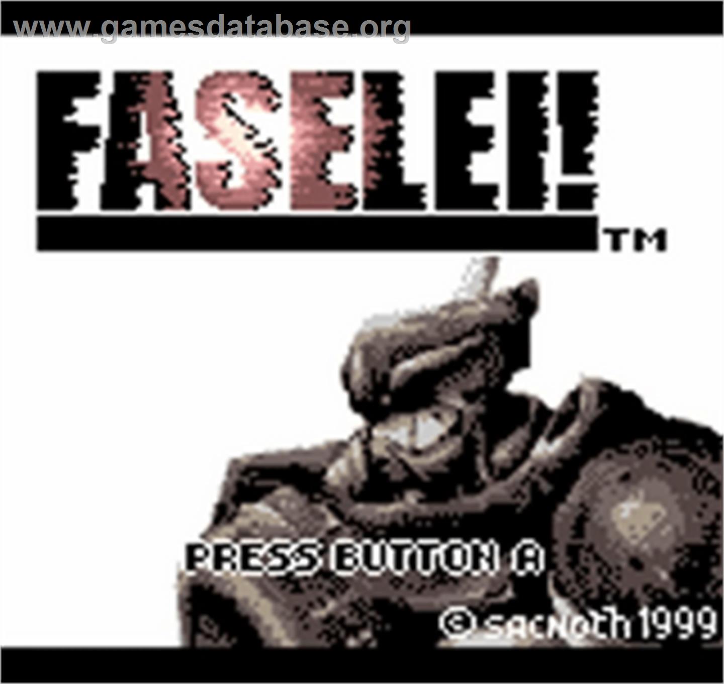 Faselei! - SNK Neo-Geo Pocket Color - Artwork - Title Screen