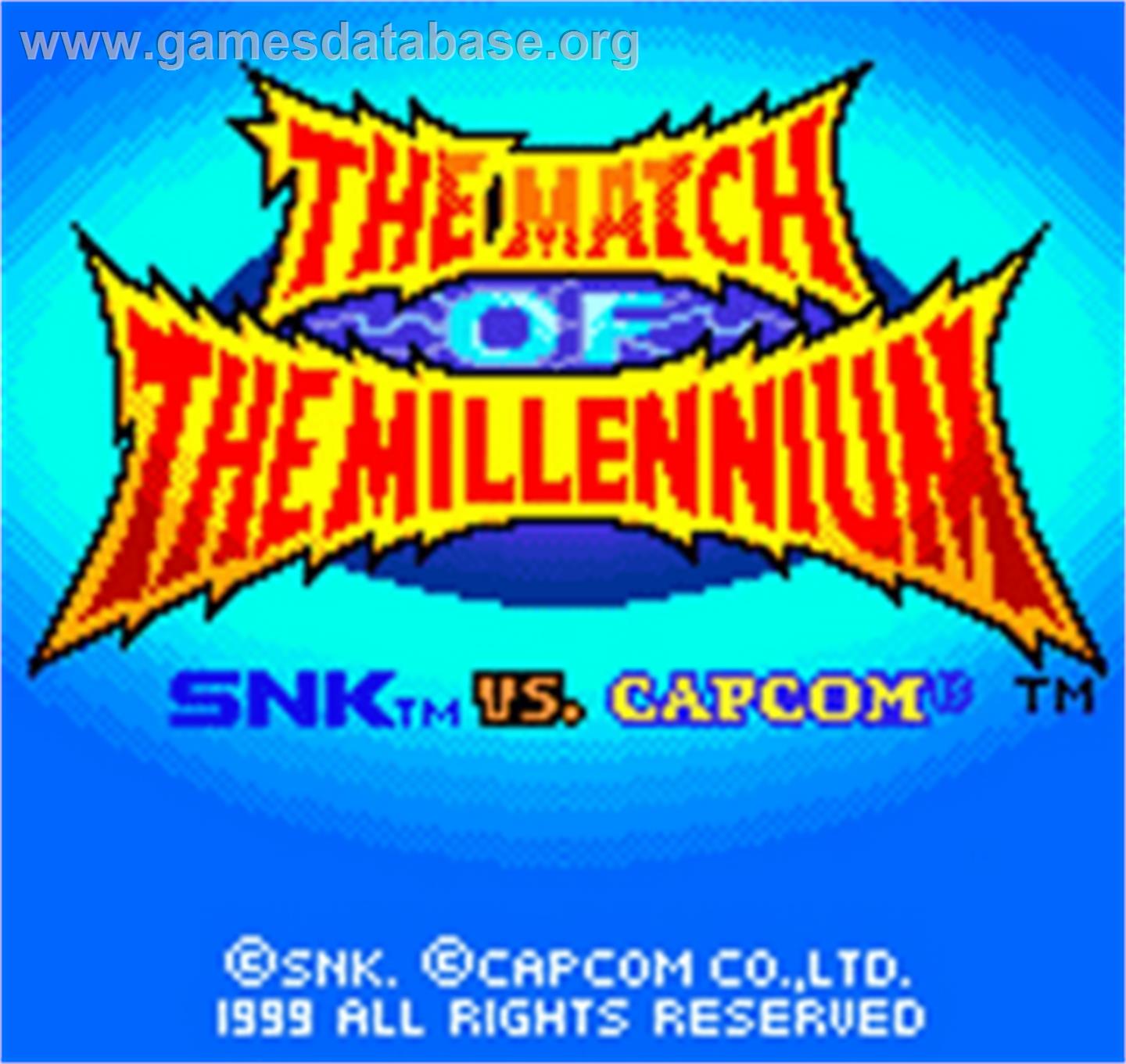 Snk Vs. Capcom - The Match Of The Millennium - SNK Neo-Geo Pocket Color - Artwork - Title Screen