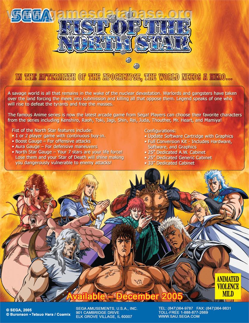 Fist Of The North Star - Sammy Atomiswave - Artwork - Advert