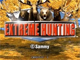 Title screen of Extreme Hunting on the Sammy Atomiswave.