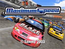 Title screen of Maximum Speed on the Sammy Atomiswave.