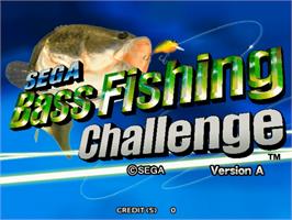 Title screen of Sega Bass Fishing Challenge on the Sammy Atomiswave.