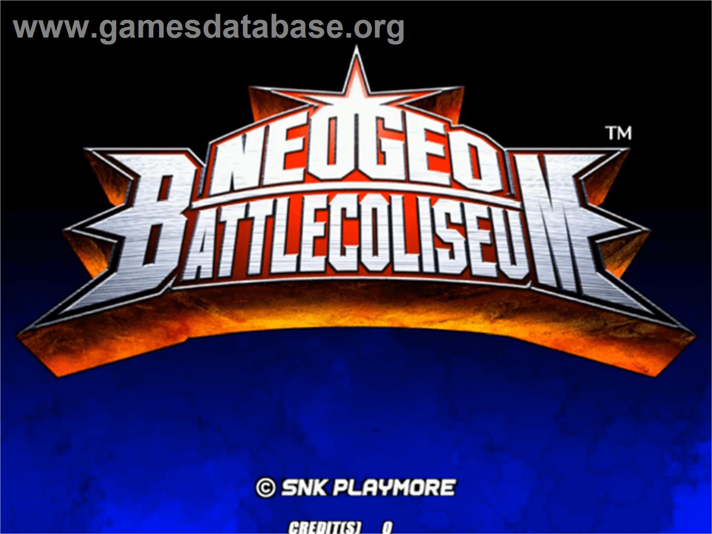 NeoGeo Battle Coliseum - Sammy Atomiswave - Artwork - Title Screen
