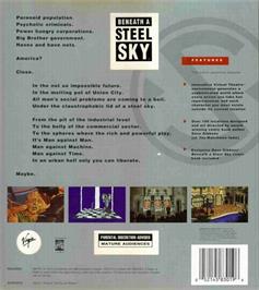 Box back cover for Beneath A Steel Sky on the ScummVM.