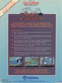 Box back cover for Black Cauldron on the ScummVM.