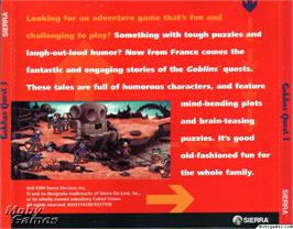 Box back cover for Goblins 3 on the ScummVM.