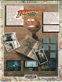 Box back cover for Indiana Jones And The Last Crusade on the ScummVM.