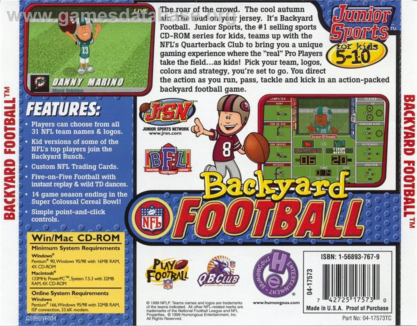 Backyard Football - ScummVM - Artwork - Box Back