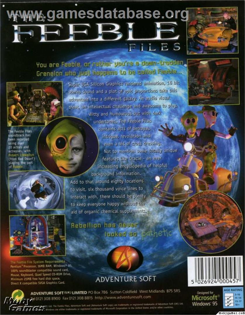 Feeble Files - ScummVM - Artwork - Box Back