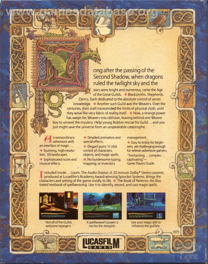 Loom (EGA) - ScummVM - Artwork - Box Back