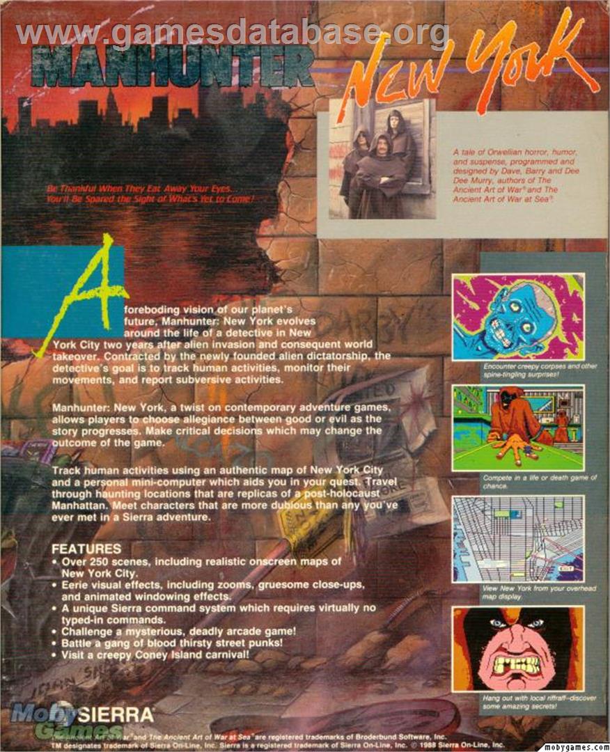 Manhunter: San Francisco - ScummVM - Artwork - Box Back