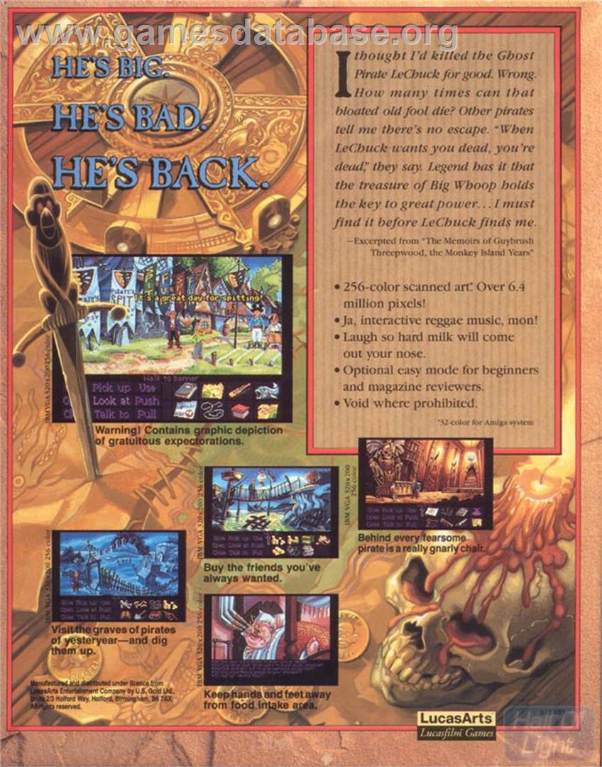 Monkey Island 2: LeChuck's Revenge - ScummVM - Artwork - Box Back