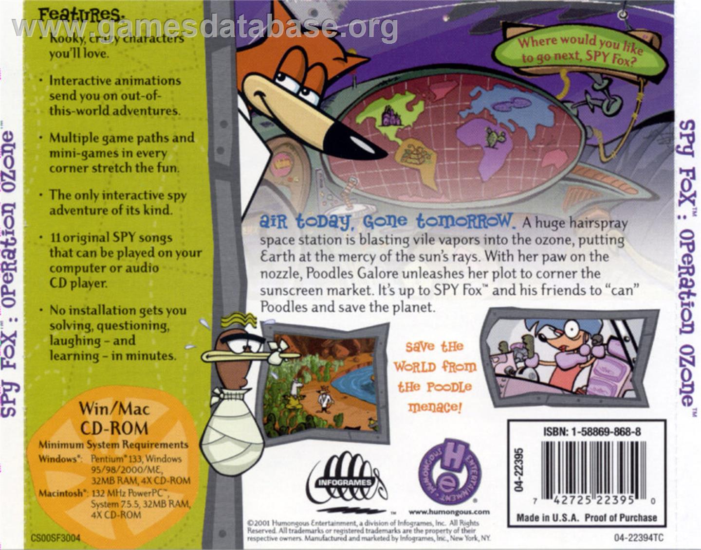 Spy Fox 3 - Operation Ozone - ScummVM - Artwork - Box Back