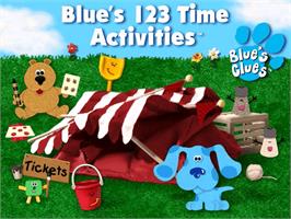 Title screen of Blue's Clues - Blue's 123 Time Activities on the ScummVM.