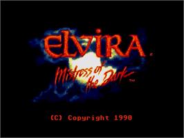 Title screen of Elvira: Mistress of the Dark on the ScummVM.