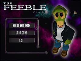 Title screen of Feeble Files on the ScummVM.