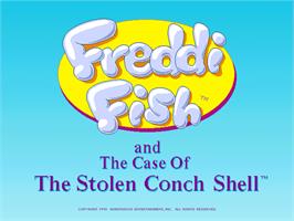 Title screen of Freddi Fish 3 - The Case Of The Stolen Conch Shell on the ScummVM.