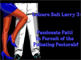 Title screen of Leisure Suit Larry 3 - Passionate Patti In Pursuit Of The Pulsating Pectorals on the ScummVM.