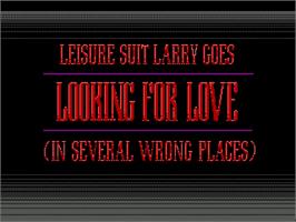 Title screen of Leisure Suit Larry Goes Looking for Love -In Several Wrong Places- on the ScummVM.