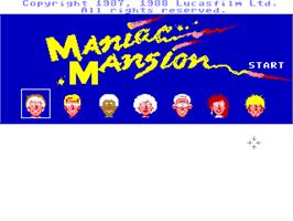 Title screen of Maniac Mansion (1989) on the ScummVM.
