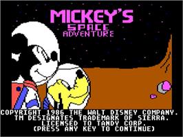 Title screen of Mickey's Space Adventure on the ScummVM.
