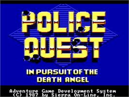 Title screen of Police Quest - In Pursuit Of The Death Angel (VGA) on the ScummVM.