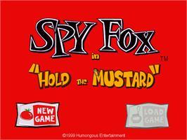 Title screen of Spy Fox In Hold The Mustard on the ScummVM.