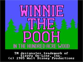 Title screen of Winnie The Pooh In The Hundred Acre Wood on the ScummVM.