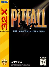 Box cover for Pitfall: The Mayan Adventure on the Sega 32X.