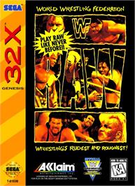 Box cover for Wwf Raw on the Sega 32X.