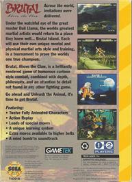 Box back cover for Brutal: Above the Claw on the Sega 32X.