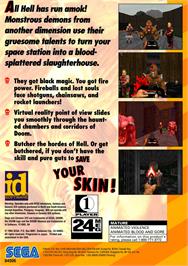 Box back cover for Doom on the Sega 32X.