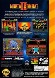 Box back cover for Mortal Kombat 2 on the Sega 32X.