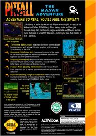 Box back cover for Pitfall - The Mayan Adventure on the Sega 32X.