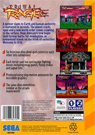 Box back cover for Primal Rage on the Sega 32X.