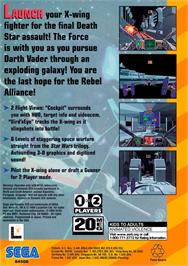 Box back cover for Star Wars Arcade on the Sega 32X.