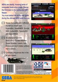 Box back cover for T-mek on the Sega 32X.