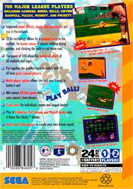 Box back cover for World Series Baseball on the Sega 32X.