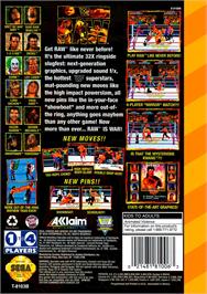 Box back cover for Wwf Raw on the Sega 32X.